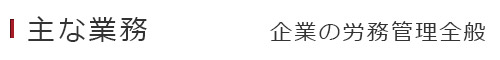 主な業務 企業の労務管理全般